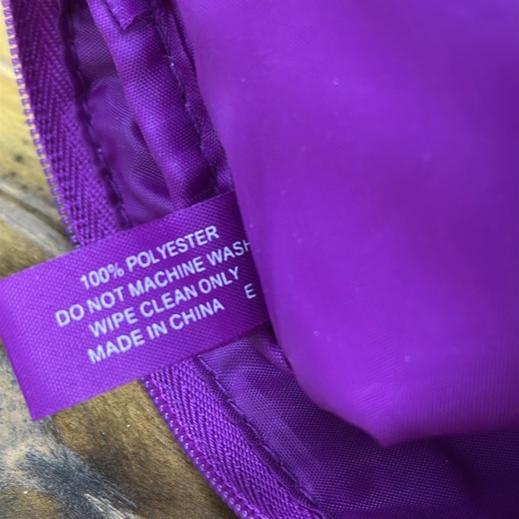 Clinique Purple Butterfly Print Cosmetic Makeup Bag 8.5 x 5 inches - Picture 7 of 8